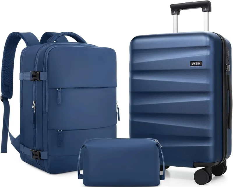 UKEIN Luggage Set with Backpack, Blue