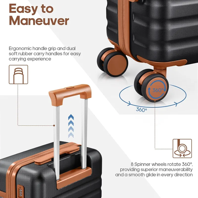 UKEIN PC Hardside Suitcase Set with TSA Lock